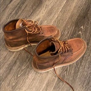 Redwing 6 inch Mocs. Mens brown, size 8.